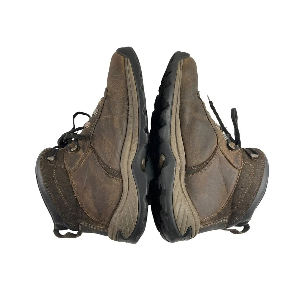 Timberland Flume Hiking Boots Mens 10.5 M Brown Leather Waterproof Mid Ankle